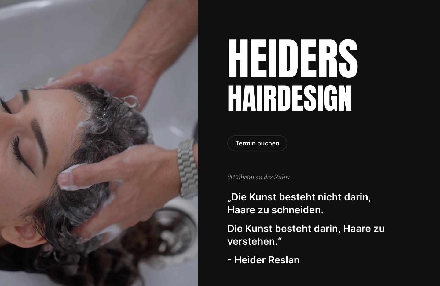Startseite der Website von Heiders Hairdesign